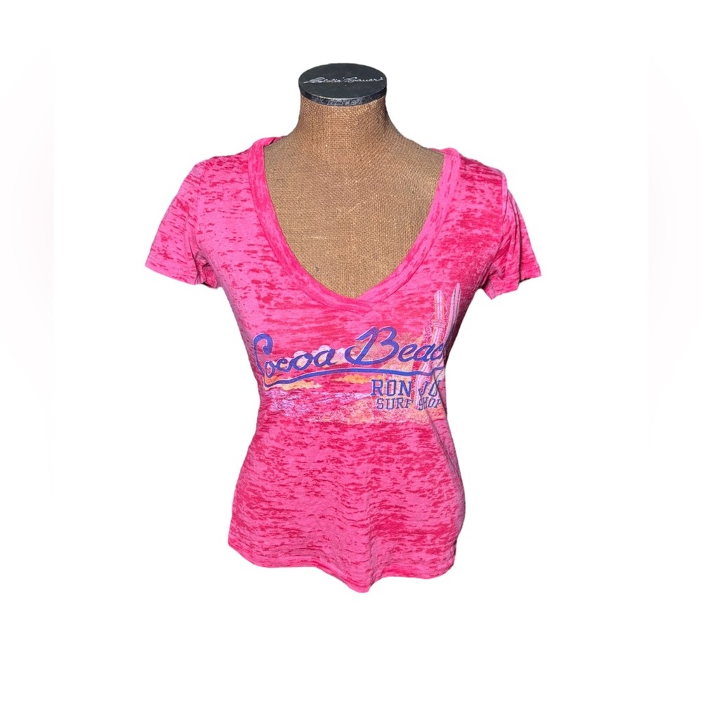 Ron Jon Pink Fitted Short Sleeve Tee Size L